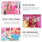 TEMI Dream House Doll House with 2 Doll Toy Figures, 4-Story 10 Rooms Dollhouse with Accessories and Furniture, Toddler Playhouse Gift for Kids Ages 3 Toys for 3 4 5 6 Year Old Girls