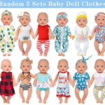 Ecore Fun Random 5 Sets 14-16 Inch Baby Doll Clothes Dresses Outfits Pjs for 43cm New Born Baby Dolls, 15 Inch Baby Doll, American 18 Inch Girl Doll