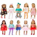 ZQDOLL 19 pcs Girl Doll Clothes Gift for 18-inch Doll Clothes and Accessories, Including 10 Complete Sets of Clothing