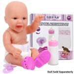 Click N’ Play Baby Girl Doll Caring and Feeding Accessories Set (Doll not Included), Pink