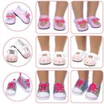 BDDOLL 9 Pairs American 18 Inch Girl Doll Shoes and 4 Pairs Socks Accessories for 18 Inch Doll – Including Roller Skates Casual Shoes Princess Shoes Cotton Shoes