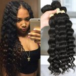 QTHAIR 10A Peruvian Loose Deep Wave Hair(14″ 16″ 18″ 20″,400g,Natural Black) 100% Unprocessed Virgin Peruvian Hair Deep Wave Bundles Loose Deep Curly