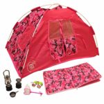 Newly Redesigned Camping Set for 18 inch Dolls – Super Cute Doll Camping Set – Light up Lantern – Safety Tested