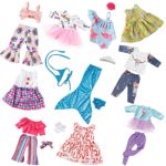 American Doll Clothes and Accessories – 24PCS Baby 18 inch Doll Clothes for Girl Toy 10 Set of American Doll Outfits and 3 Pairs of Shoes Dresses,One-Shoulder,Mermaid,Pajamas,Swimsuit for My Life Doll