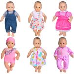 ebuddy 6 Sets Doll Clothes Outfits for 43cm New Born Baby Dolls, 15inch Baby Dolls, 18 Inch American Girl