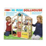 Melissa & Doug Hi-Rise Wooden Dollhouse With 15 pcs Furniture – Garage and Working Elevator