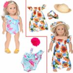 iBayda 10 Lot Doll Clothes Include Dress, Outfits, Rompers, Straw Hat, Bikini and Headband for 18 inch American Girl Doll