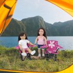 Emily Rose 18 Inch Doll Accessories | Awesome Pink and White Flowered Camping Sports Chairs, Includes Matching Carry / Storage Case | Fits American Girl Dolls