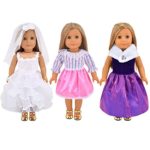 ebuddy 3pc/Set Wedding Dress and Pricess Elegant Dress Style Doll Clothes for 18 inch American Girl