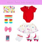 18 Inch Doll Accessories, Girl Doll Accessories, 7PC Travel Skating Sport Play Set, 18 inch Girl Doll Outdoor Sport Accessories (Not Include Doll)