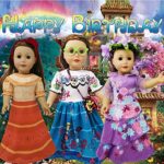 American 18 inch Girl Doll , 3 Pc Magic Family Dress Set Includes Mirabel, Isabella , Dolores, Fits American Girl Dolls, My Life As Doll Girl Doll Clothes Gift